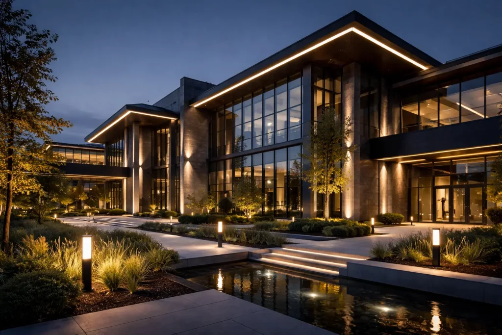 Fassadenbeleuchtung modernes Haus